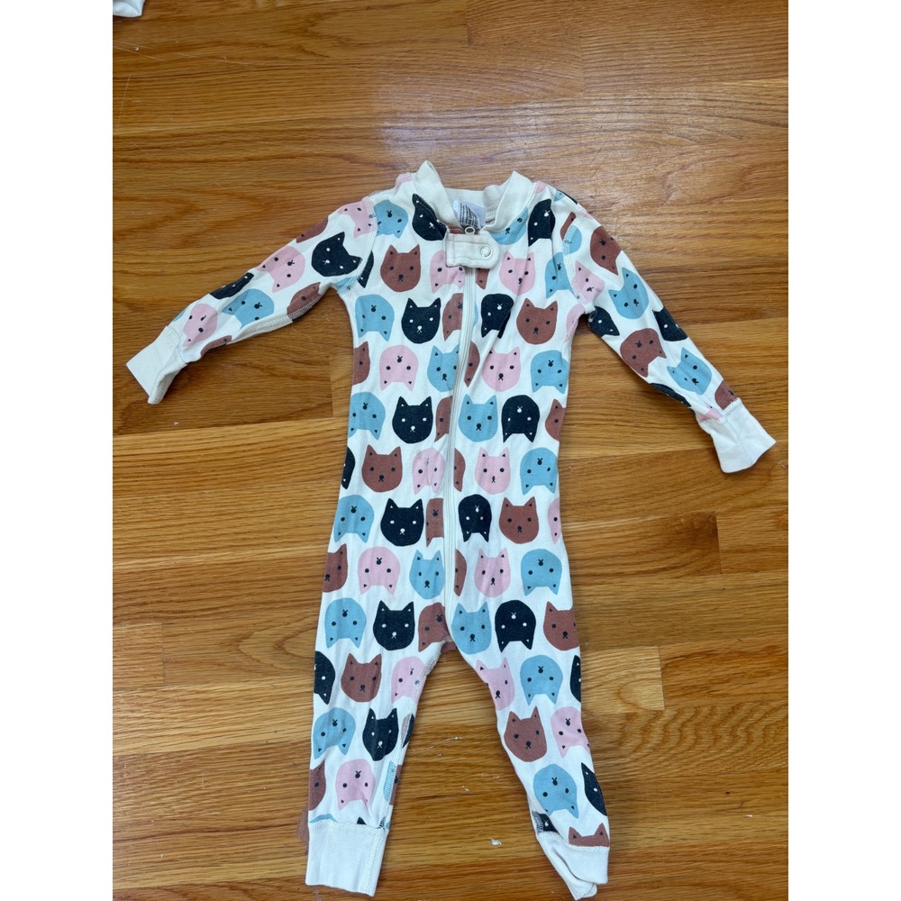 Hanna Andersson Cat Print Organic Cotton Zip Sleeper 18-24 Months 80cm 62027